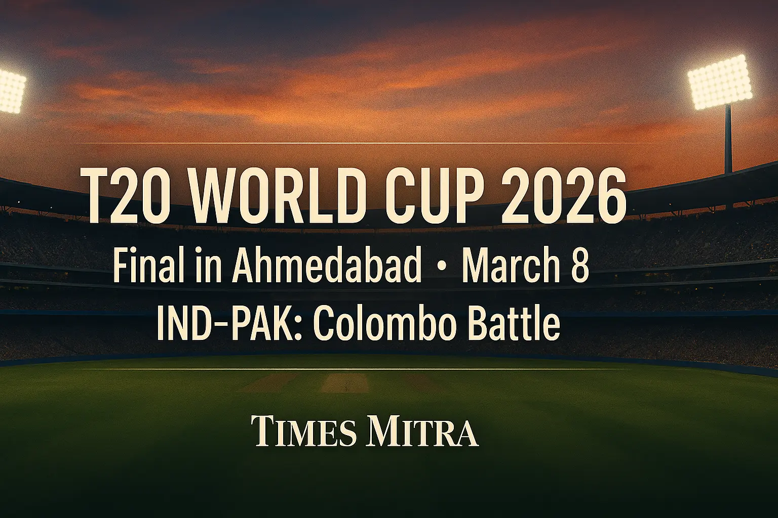T20 World Cup 2026: Ahmedabad to Host Final on March 8